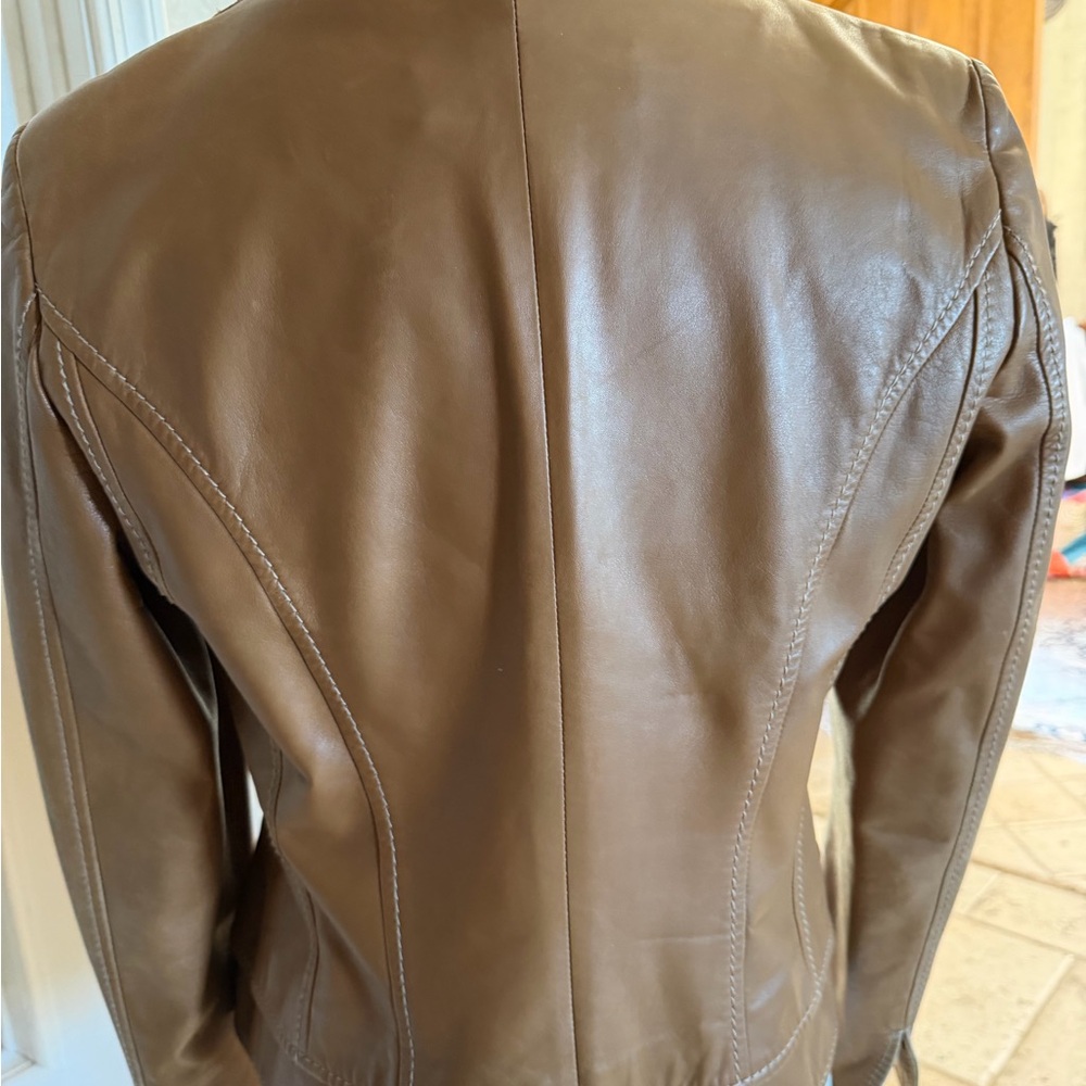 Valentino Brown Leather Blazer - Picture 6 of 11